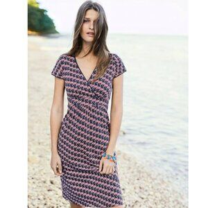 Boden Casual Jersey Dress Cap Sleeve Flamingo Print Dress Women's Size 4